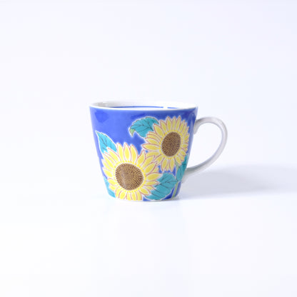 九谷焼 マグカップ 四季の花 ひまわり