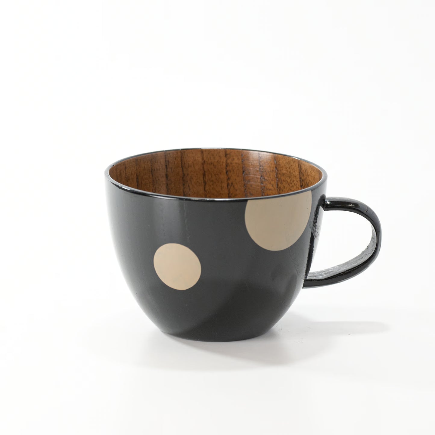 Wooden soup cup, polka dot
