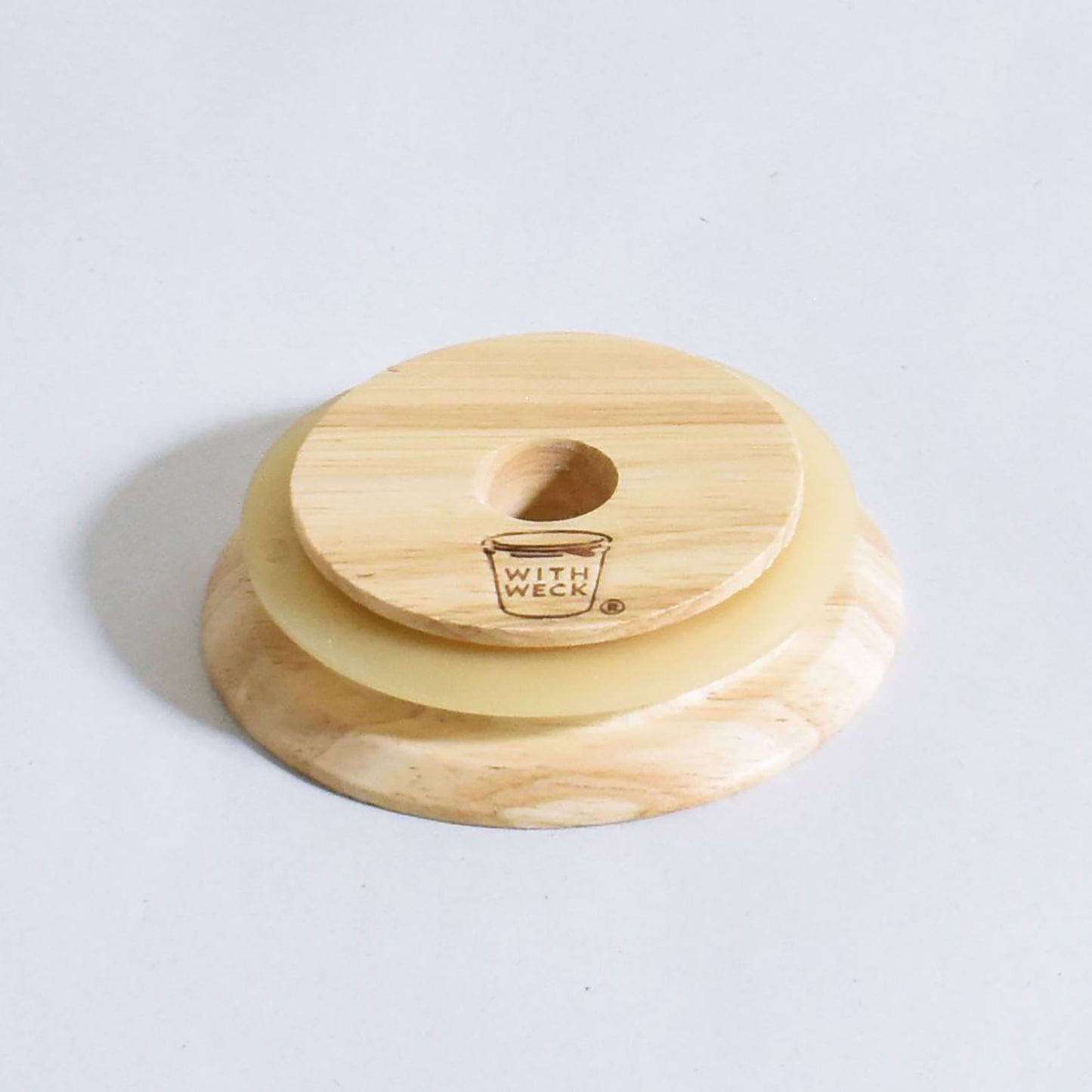 FLAT TOP WOODEN LID w/HOLE S