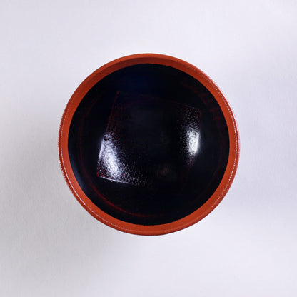 Large wooden rice bowl, Akebono lacquer