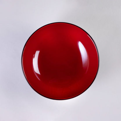 Wooden Daimyo bowl, all vermilion