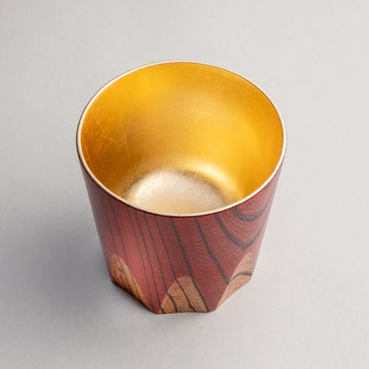 Genuine Zelkova Gold Leaf Cup Kiriko