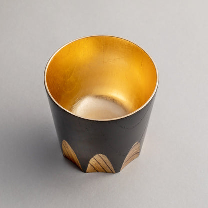 Genuine Zelkova Gold Leaf Cup Kiriko